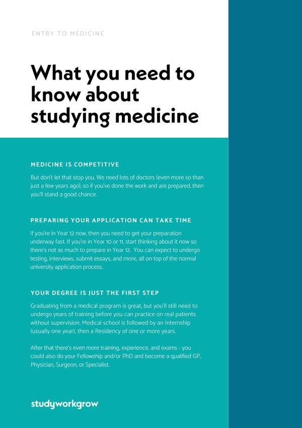 Sample page of the Entry to Medicine Guide Australia